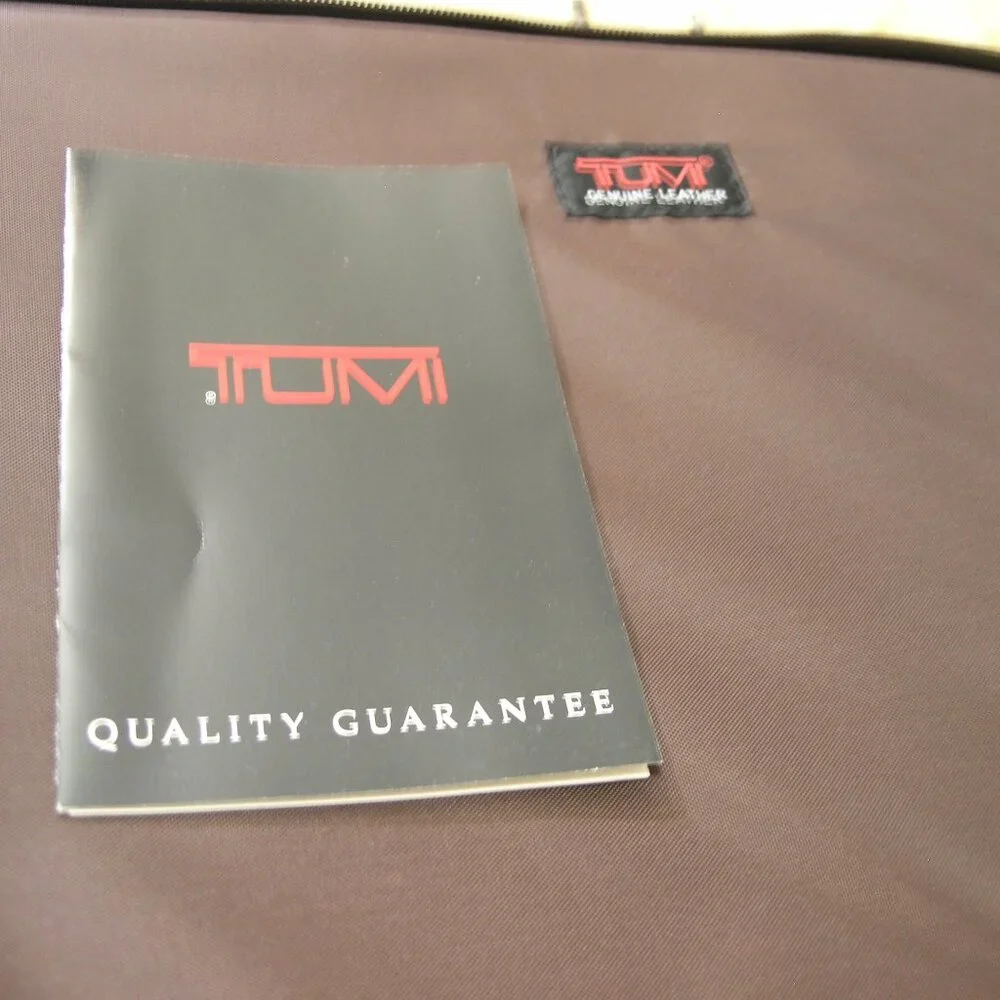 TUMI Dark Brown Leather Expandable Laptop Organizer Briefcase